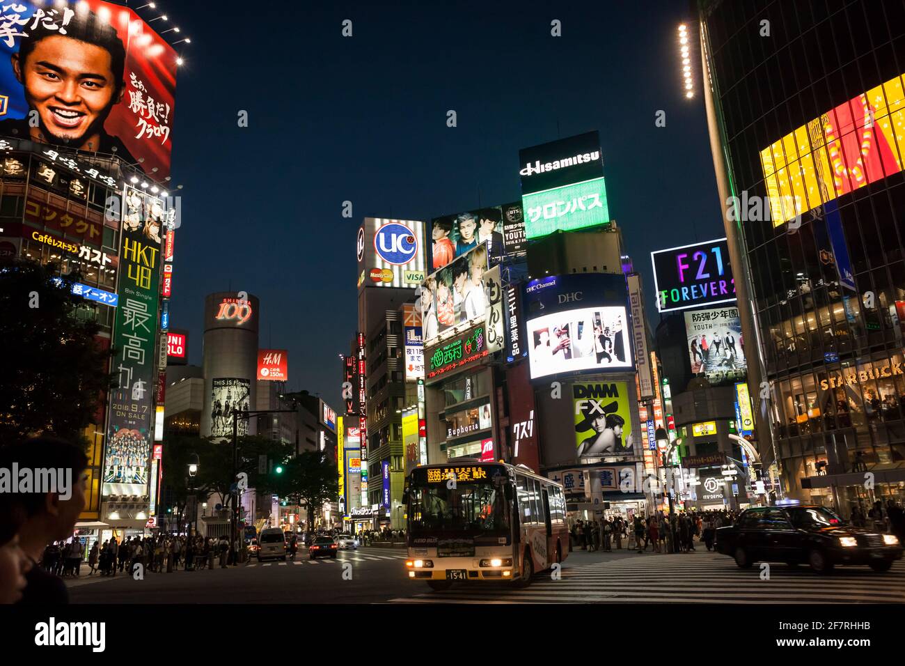 Panoramablick auf Shibuya Crossing, Shibuya, Tokio, Japan Stockfoto