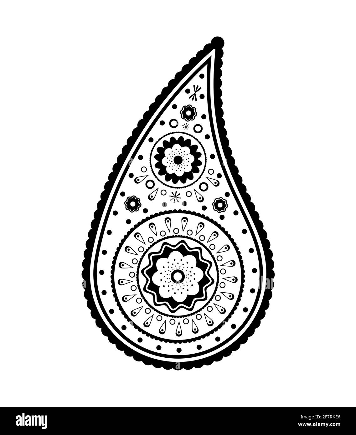 Schwarzes Paisley-Element. Vektorgrafik, flaches Design Stock Vektor