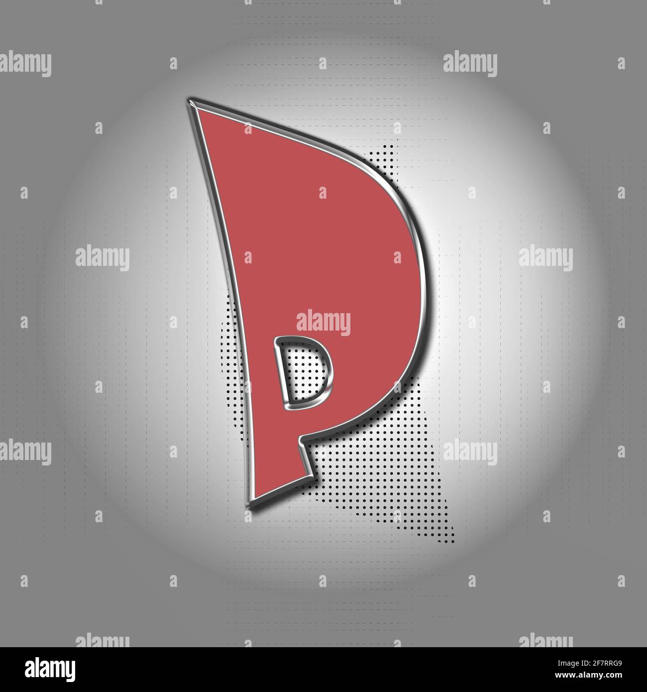Farbenfroher und zierlicher Großbuchstabe mit dem Großbuchstaben P Stockfoto