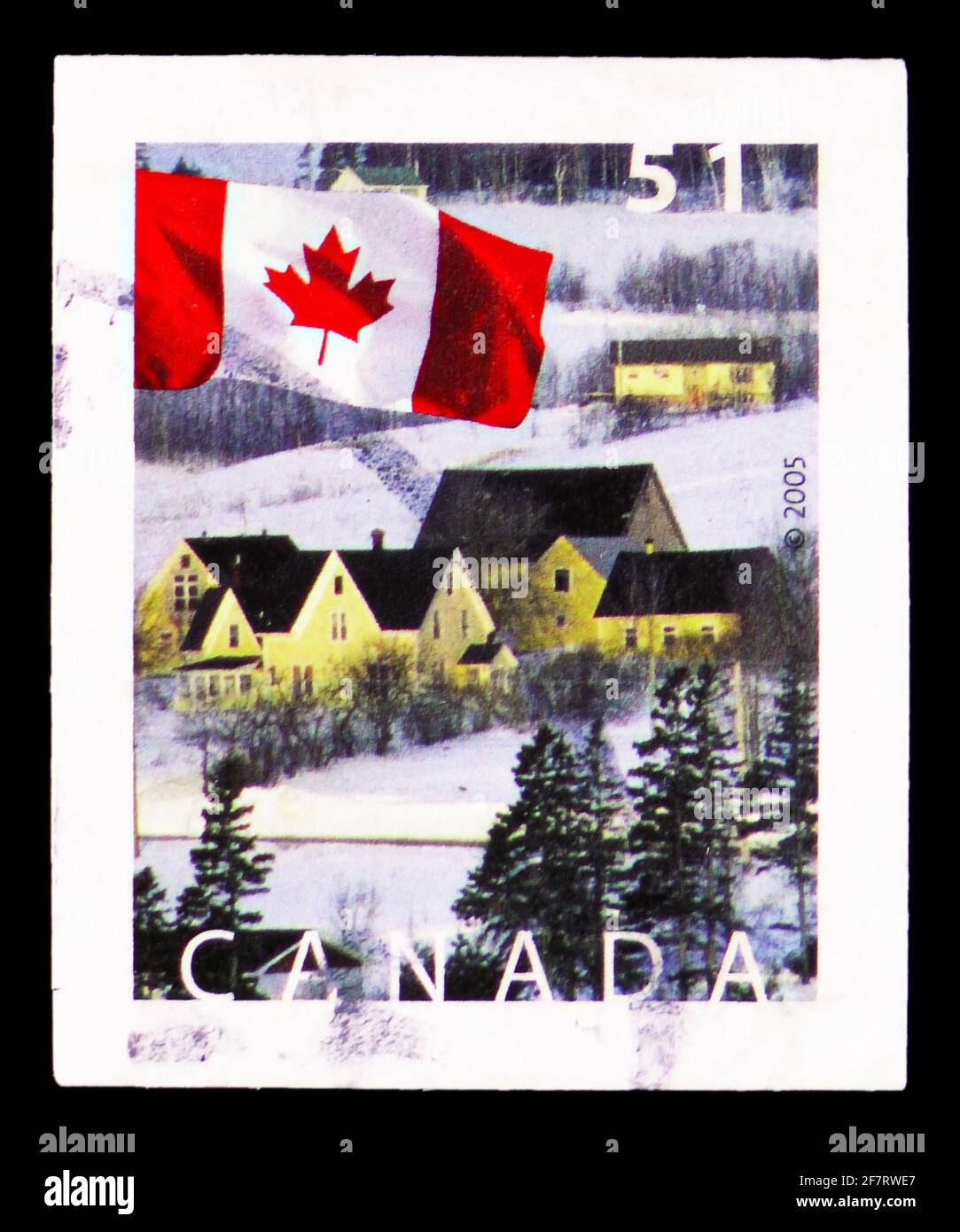 MOSKAU, RUSSLAND - 17. JANUAR 2021: Die in Kanada gedruckte Briefmarke zeigt EINE Winterszene in der Nähe von New Glasgow, Prince Edward Island, Definitives 1989-2005: Stockfoto