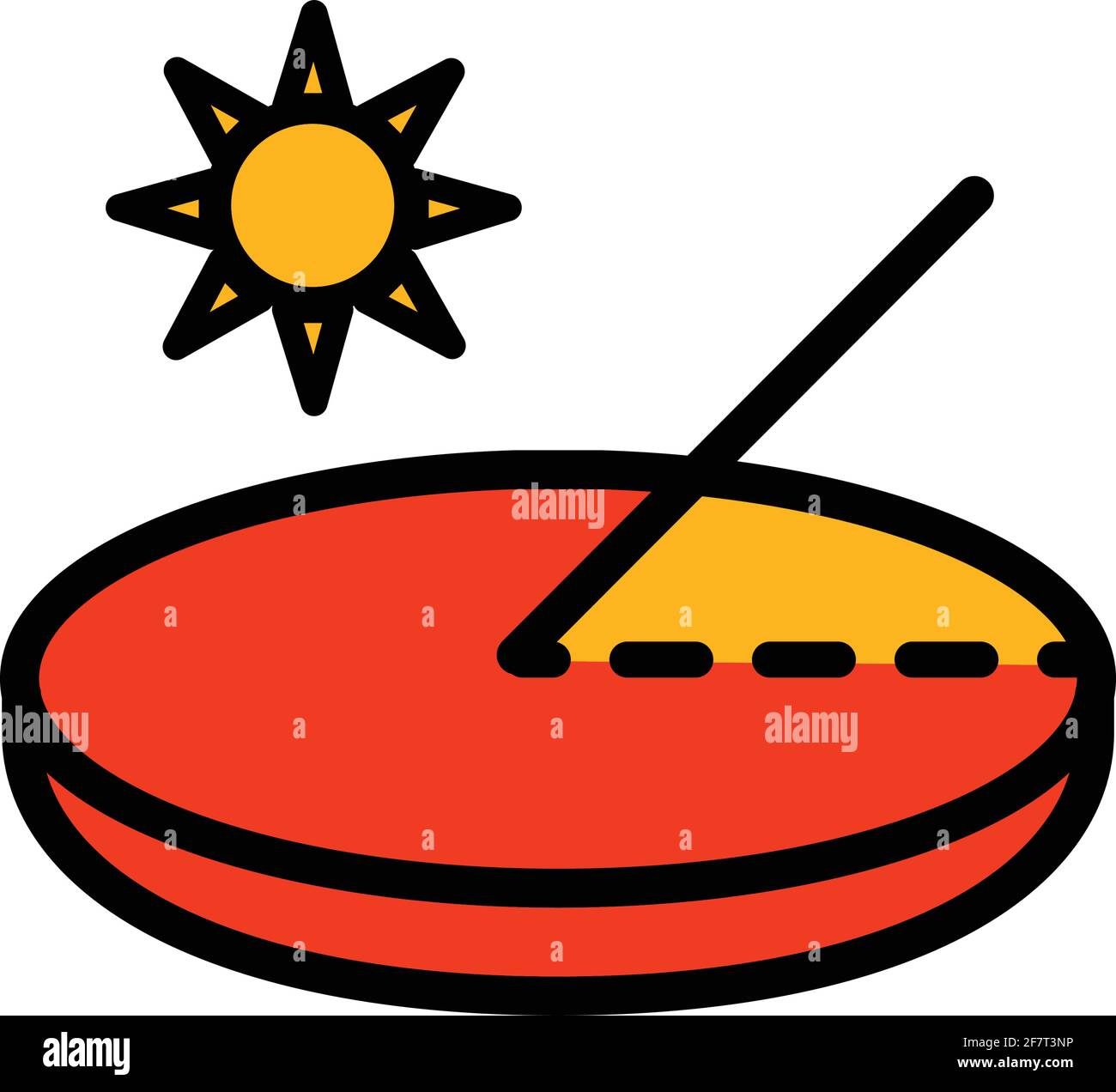 Sonnenuhr Farbe einfachen Stil Vektor Zeit Symbol Stock Vektor