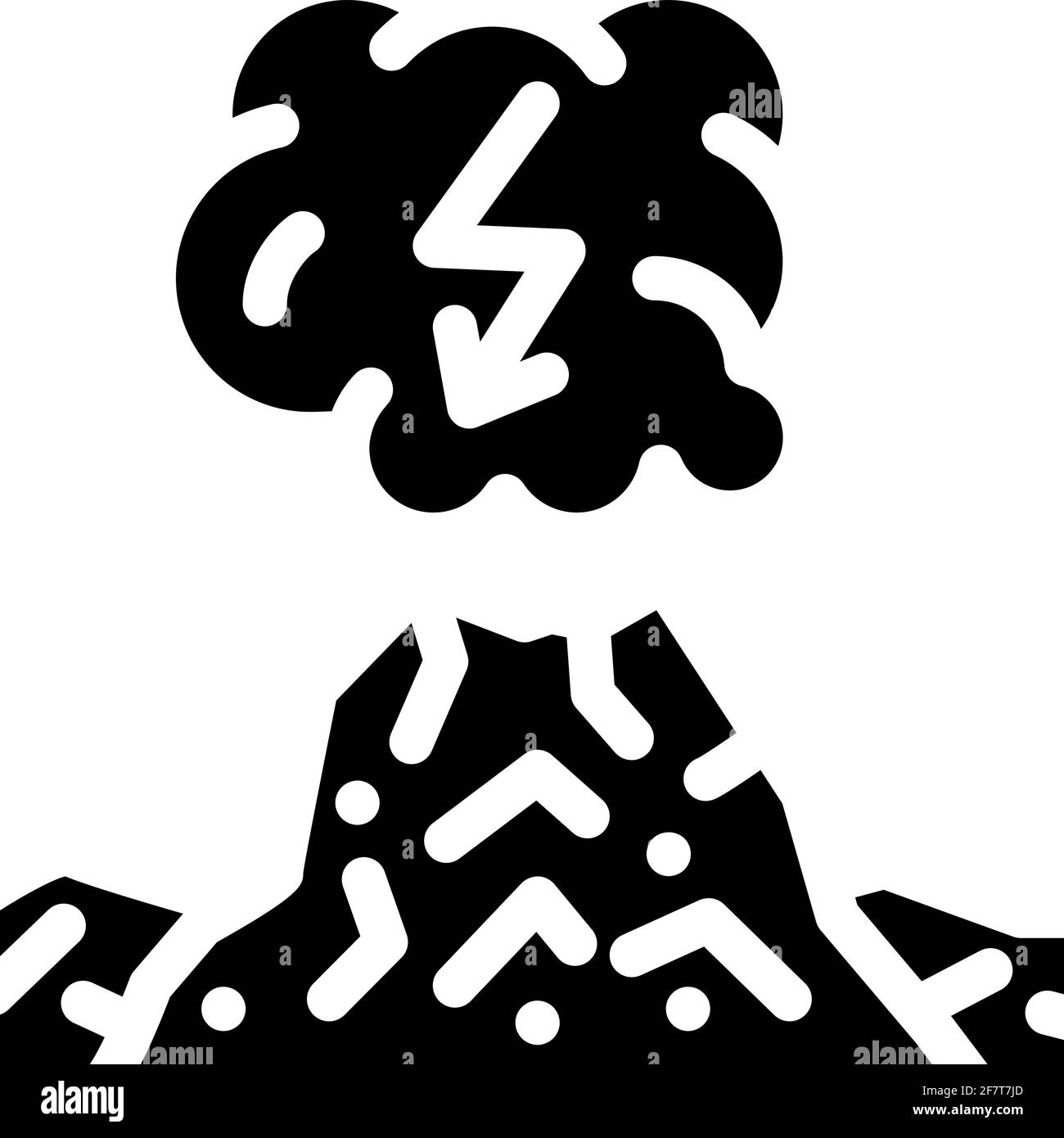 Dirty Thunderstorm Glyphe Symbol Vektor Illustration schwarz Stock Vektor