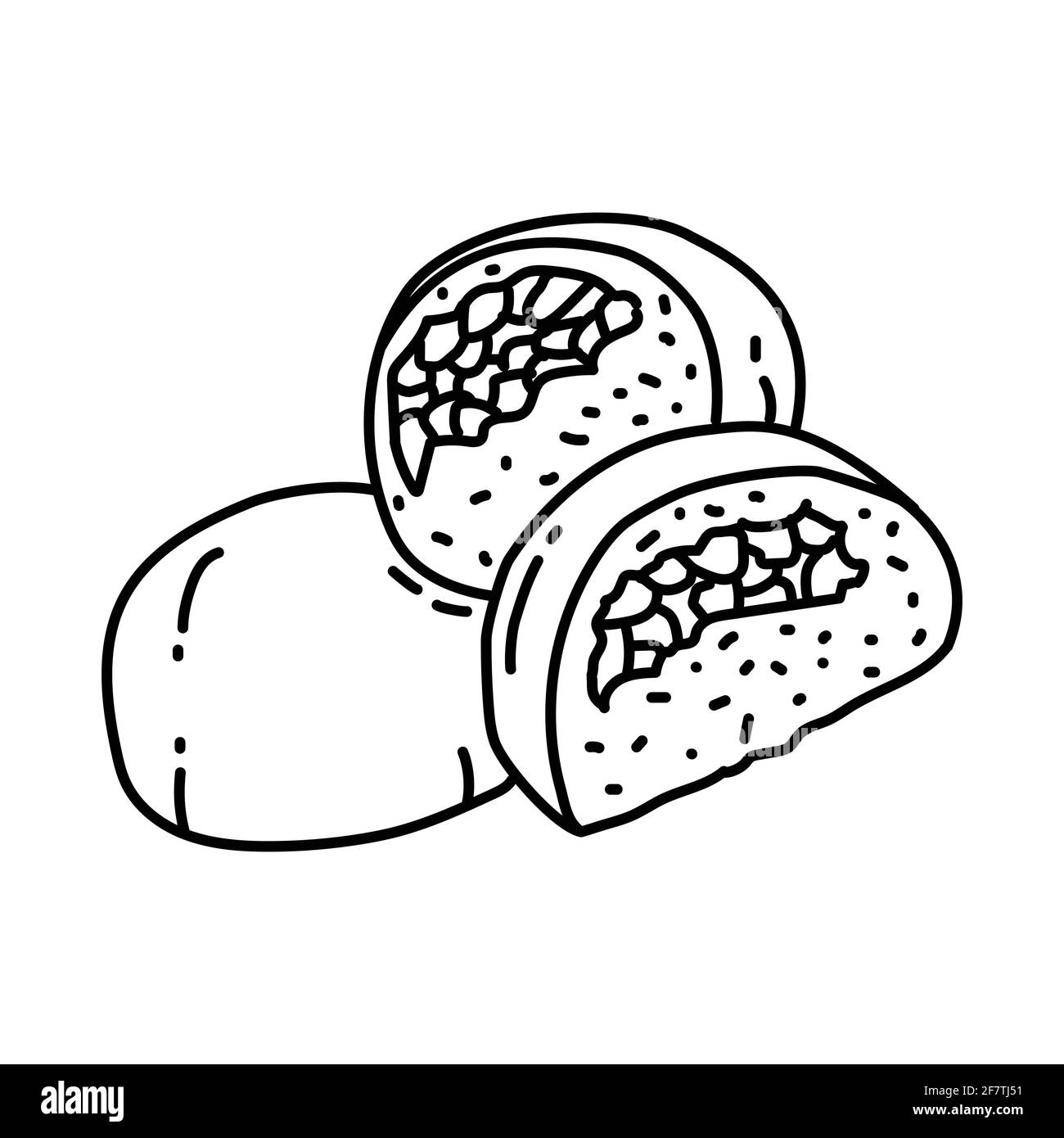 Bakpao Indonesian Food Handgezeichnetes Symbolset Vektor. Stock Vektor