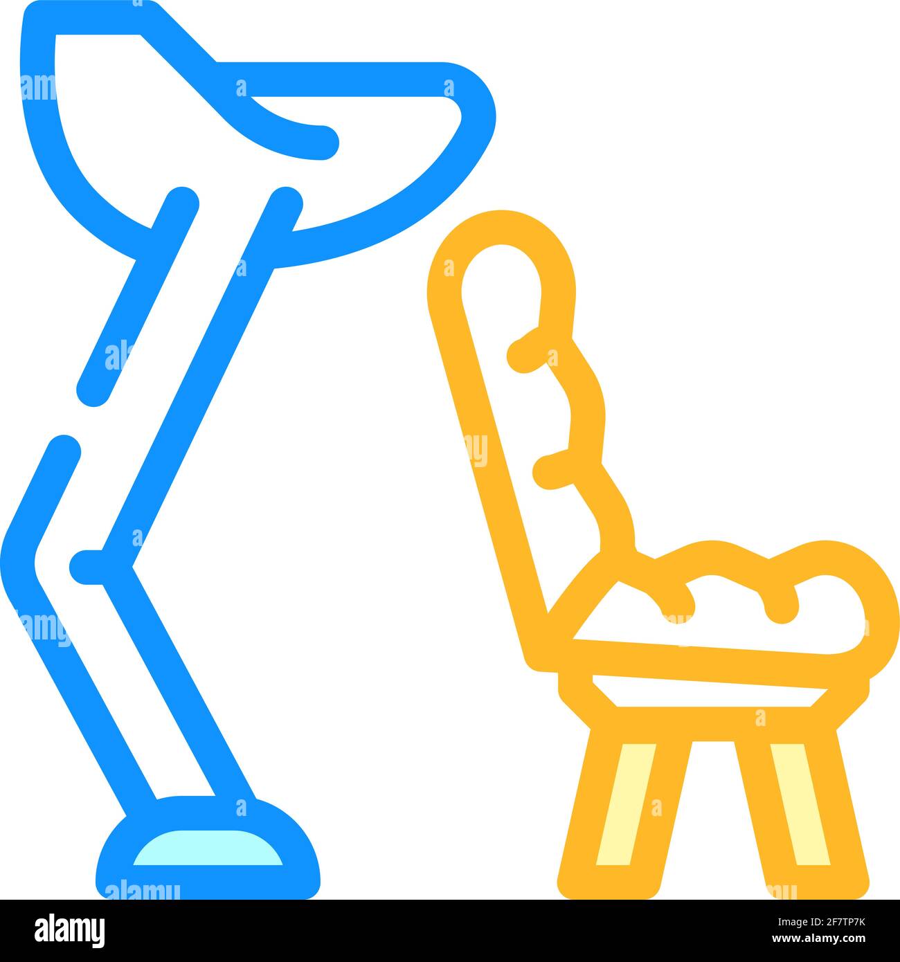 Waschen Haar Stuhl Farbe Symbol Vektor Illustration Stock Vektor