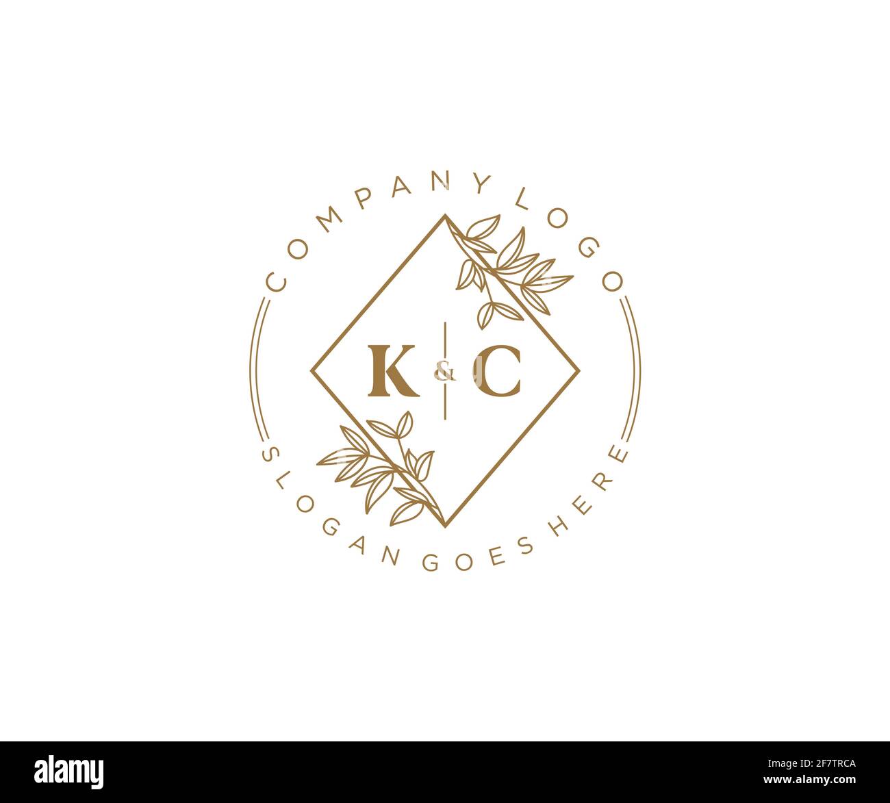 KC Buchstaben schöne florale feminine editierbare vorgefertigte Monoline Logo geeignet für Spa Salon Haut Haar Schönheit Boutique und Kosmetik Unternehmen. Stock Vektor