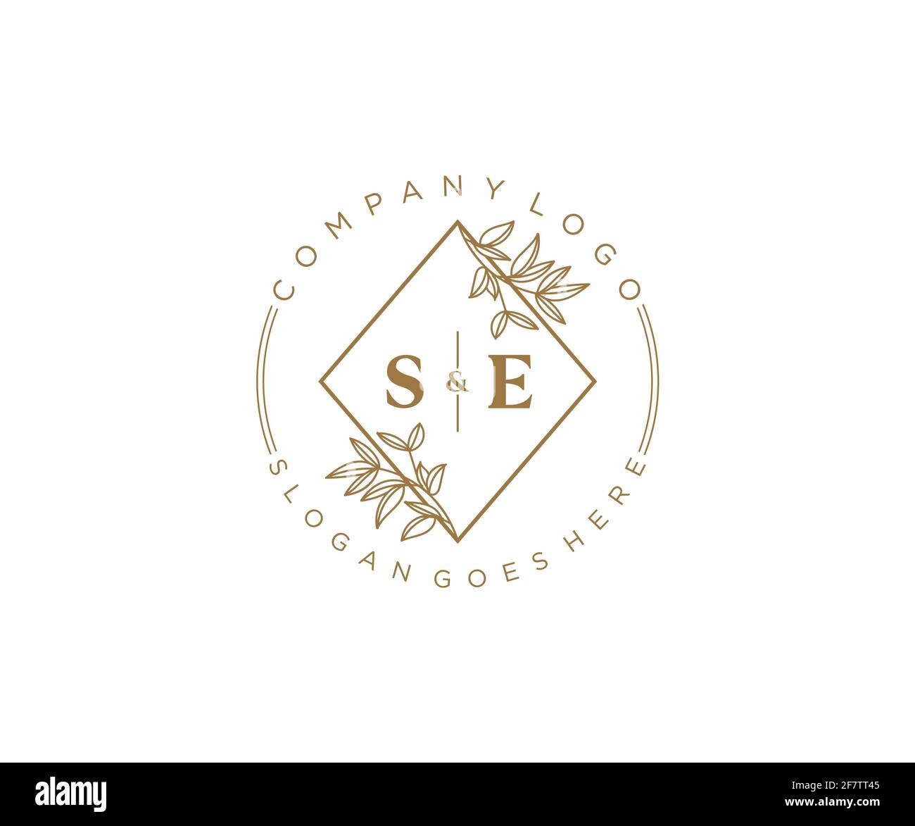 SE Buchstaben schöne floral feminin editierbar vorgefertigten Monoline Logo geeignet für Spa Salon Haut Haar Schönheit Boutique und Kosmetik Unternehmen. Stock Vektor