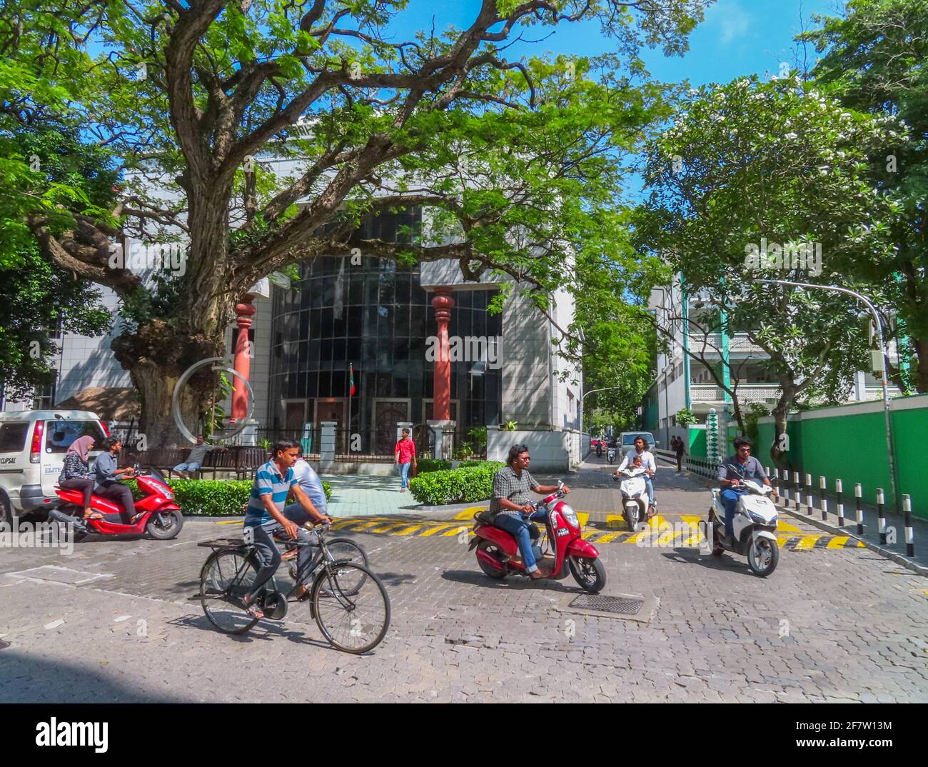 Straßen von Male City - Malediven Stockfoto