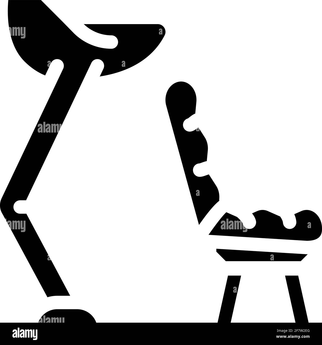 Waschen Haar Stuhl Glyphe Symbol Vektor Illustration Stock Vektor