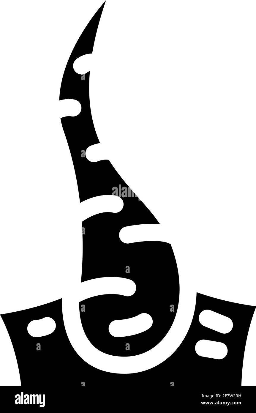 Brechen Haare Glyphe Symbol Vektor Illustration schwarz Stock Vektor