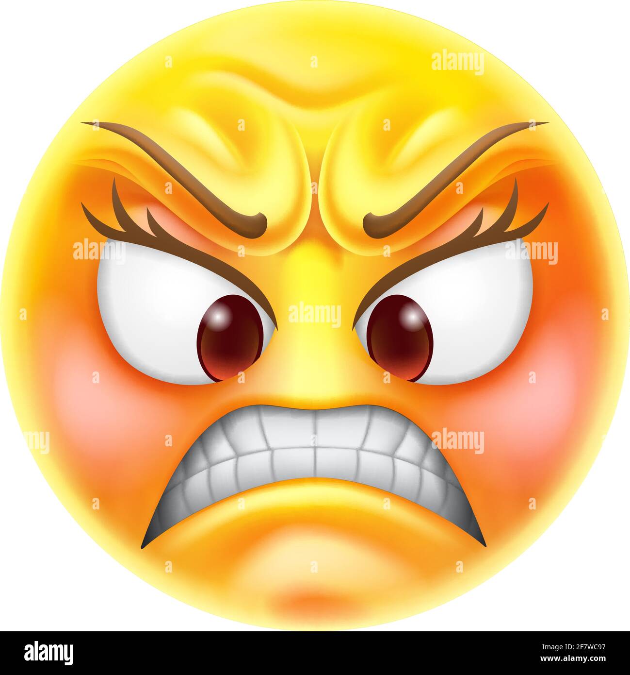 Wütend Eifersüchtig Mad Hassen Emoticon Cartoon Gesicht Stock Vektor