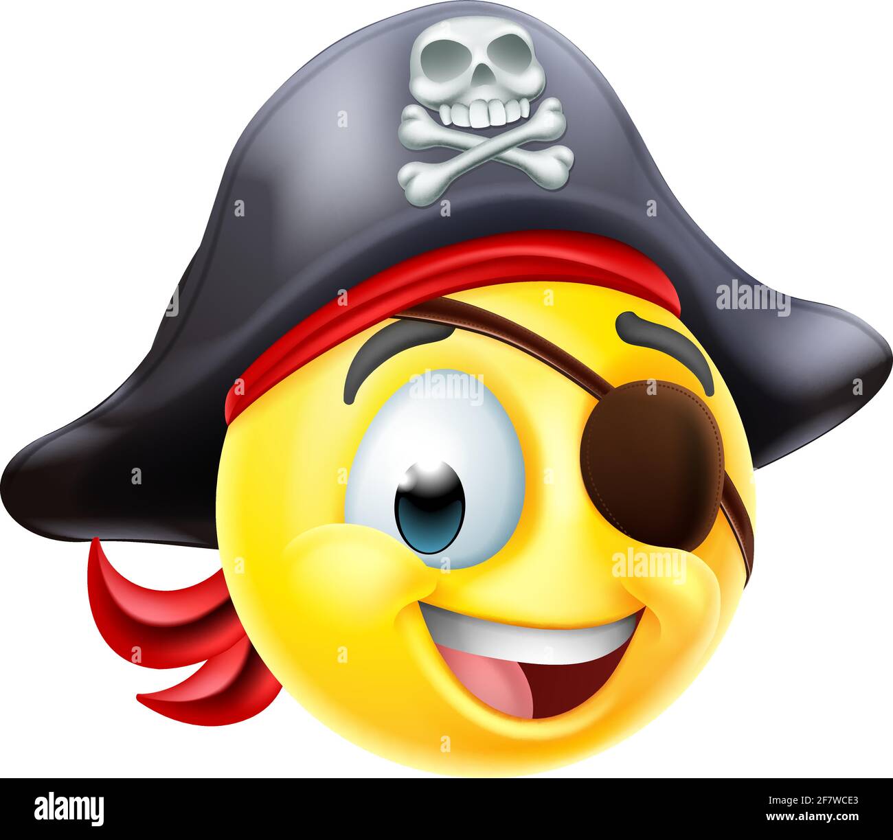 Pirate Emoticon Cartoon Face Stock Vektor