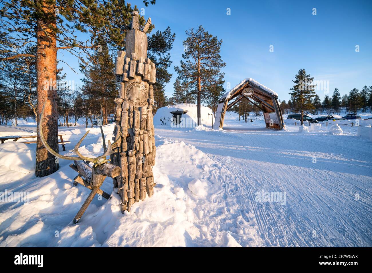 Im Ski- und Abenteuerzentrum Kiilopää, Sodankylä, Lappland, Finnland Stockfoto