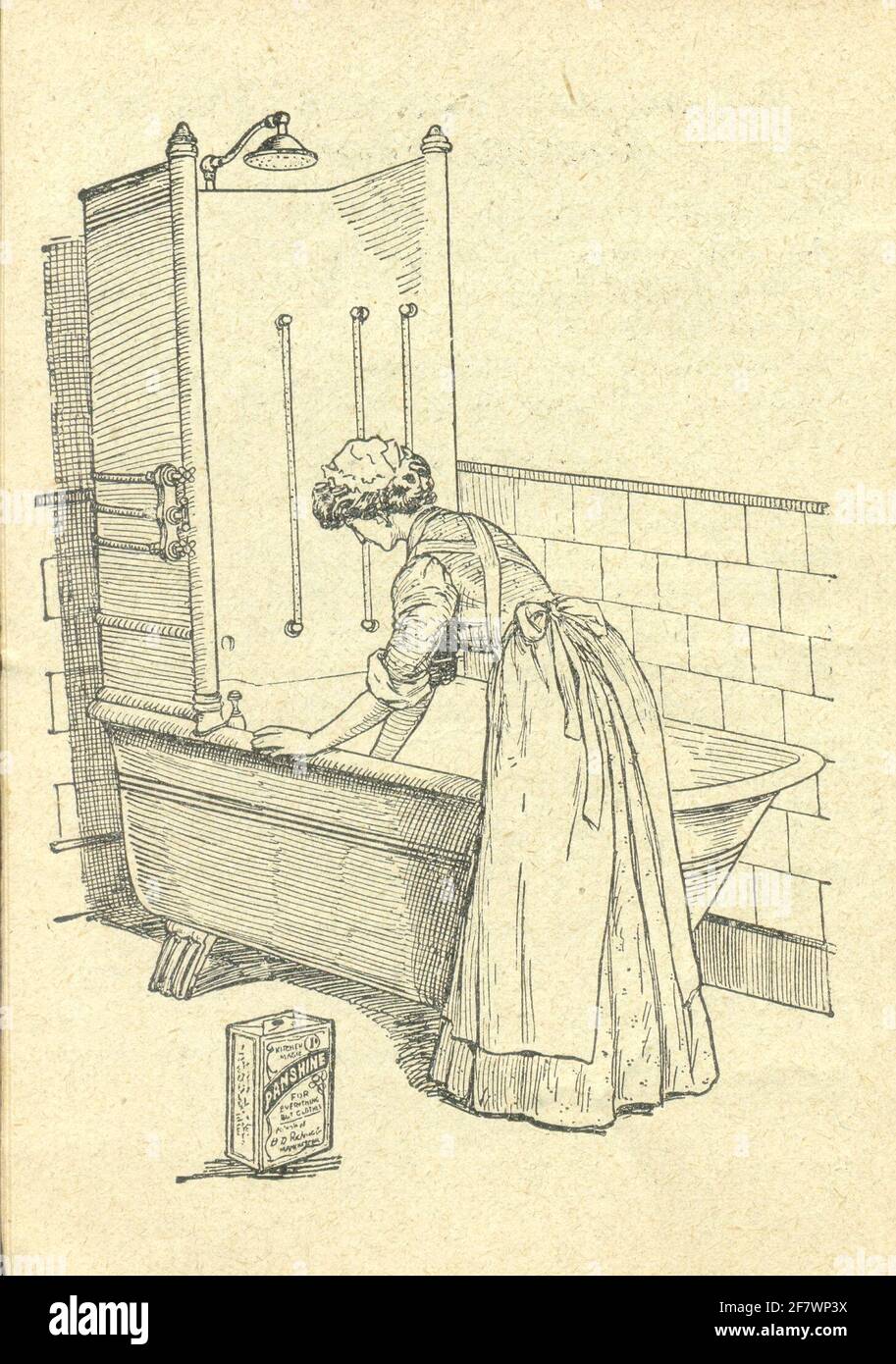 Eine Seite aus Werbebroschüre für Panshine, Kitchen Magic Cleaner 1909 Stockfoto