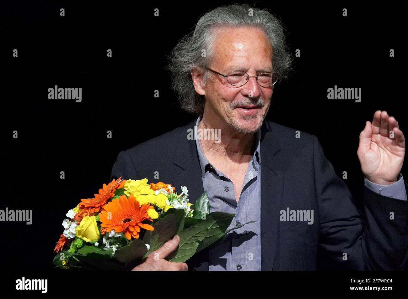 DEU, Deutschland, Mülheim an der Ruhr, 24.06.2012: Der Schriftsteller Peter Handke hat in der Mülheimer Stadthalle den Mülheimer Dramatikerpreis aufgenommen Stockfoto