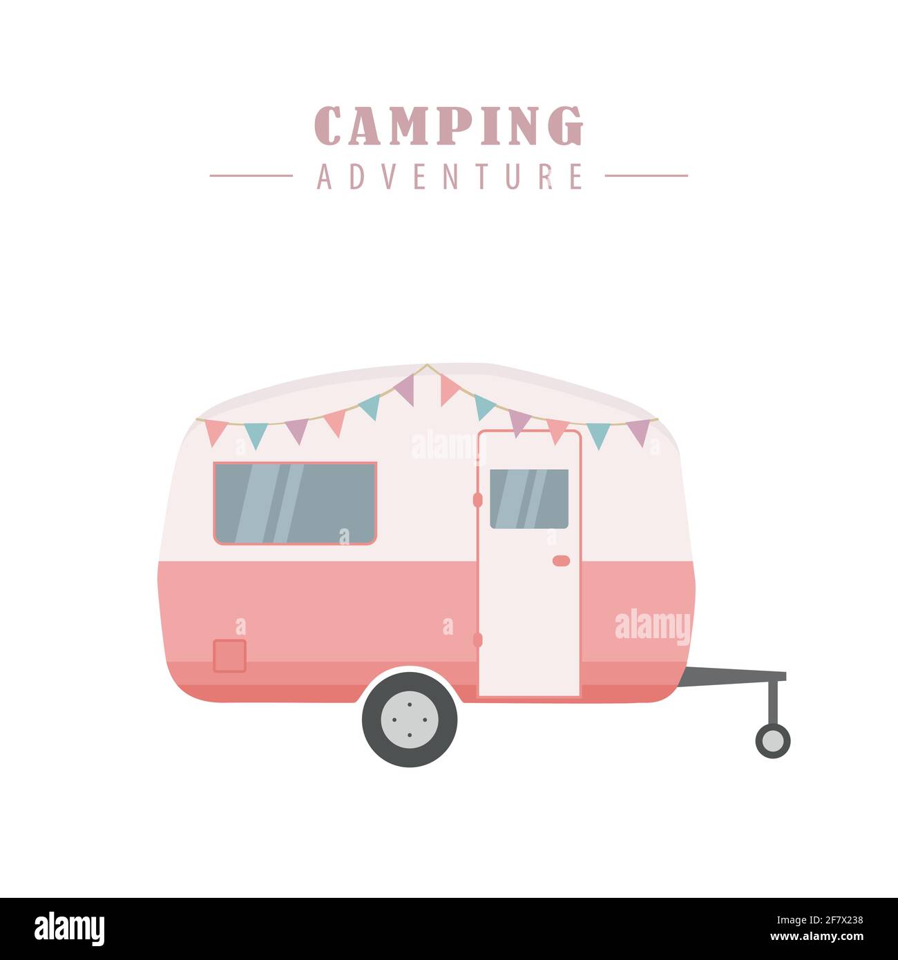 Camper Sommerurlaub auf einer Reise Stock Vektor