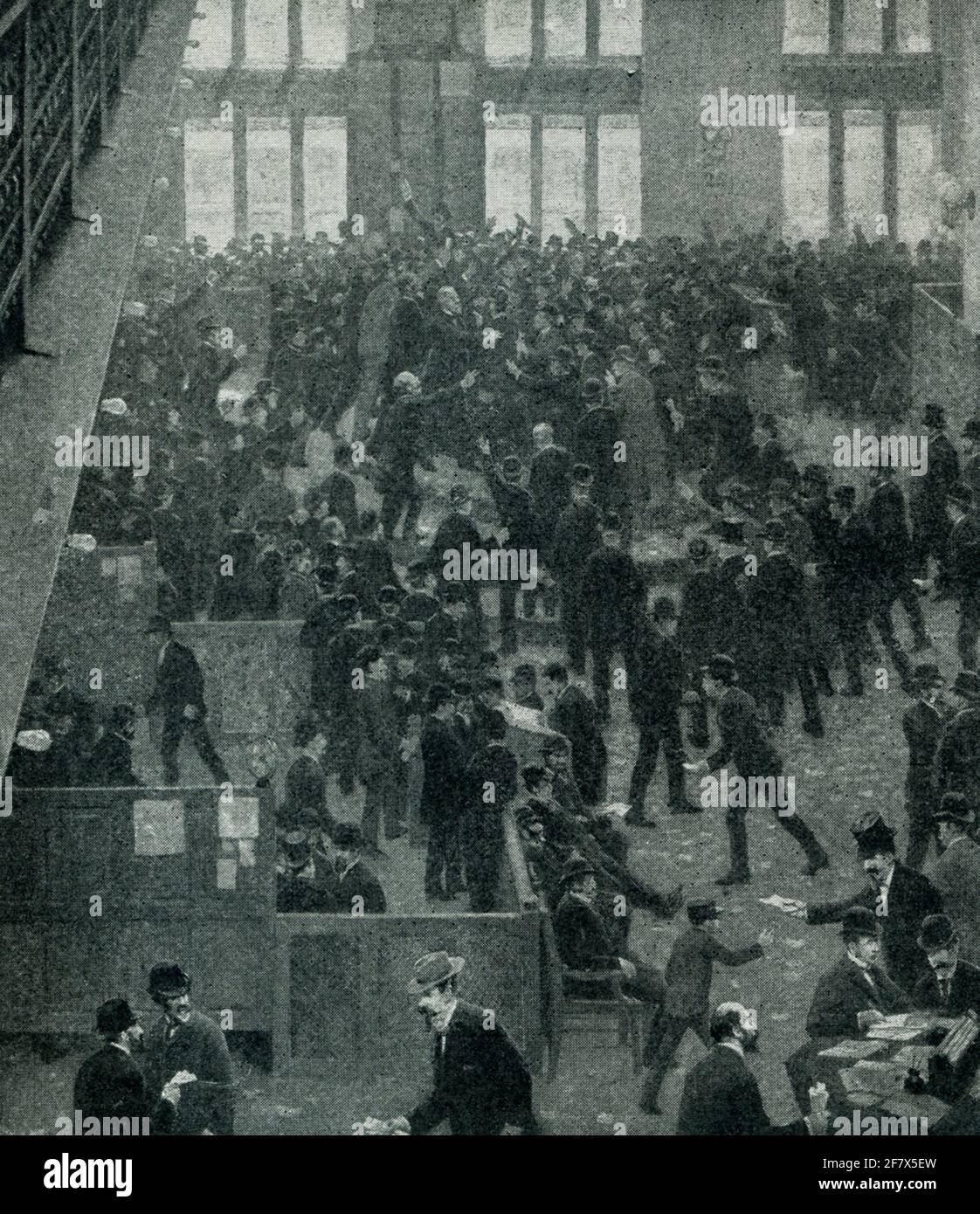 Dieses Foto aus dem Jahr 1903 zeigt die New York Produce Exchange. Stockfoto