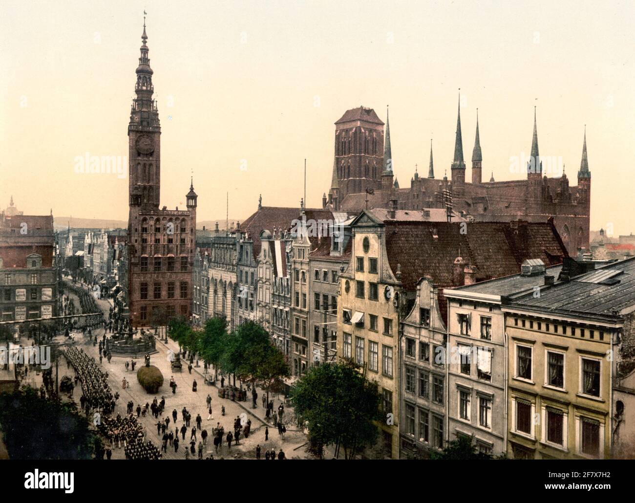 Langen Market and Court House, Danzig, Westpreußen, Deutschland, d. h. Danzig, Polen, um 1900 Stockfoto