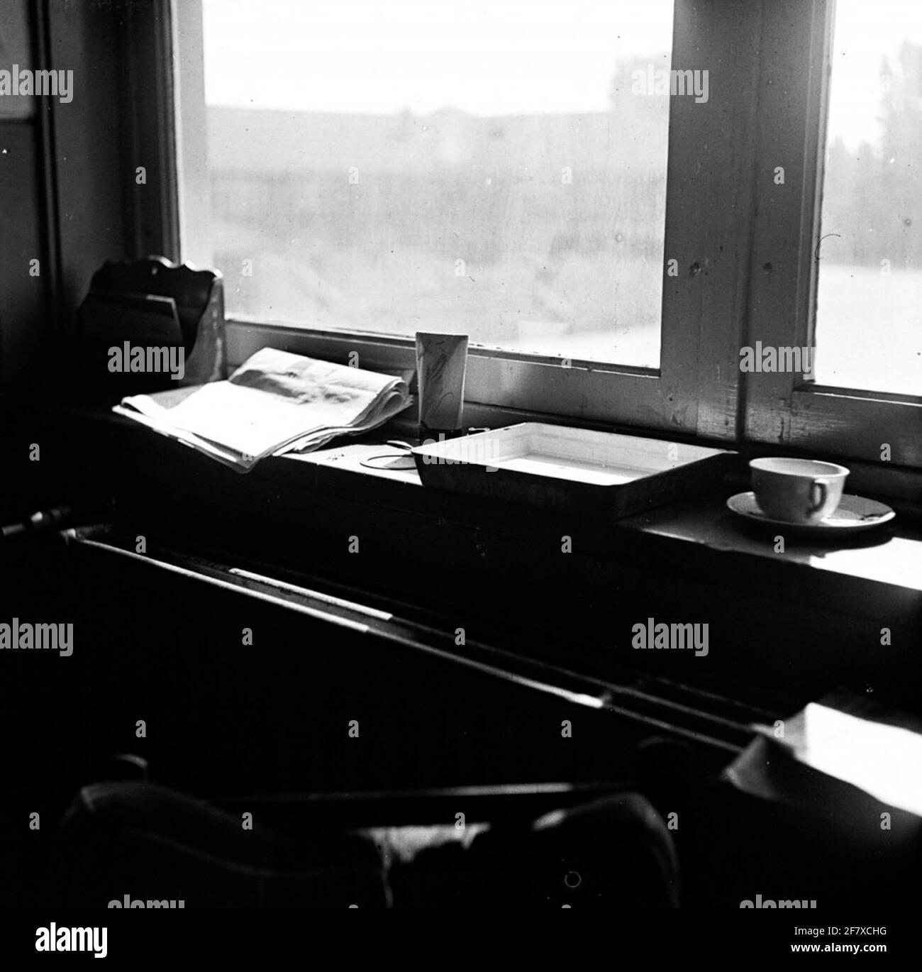 Cadetten-Zimmer mit Blick auf die umliegenden CMA-Gebäude auf dem Schloss von Breda. Stockfoto