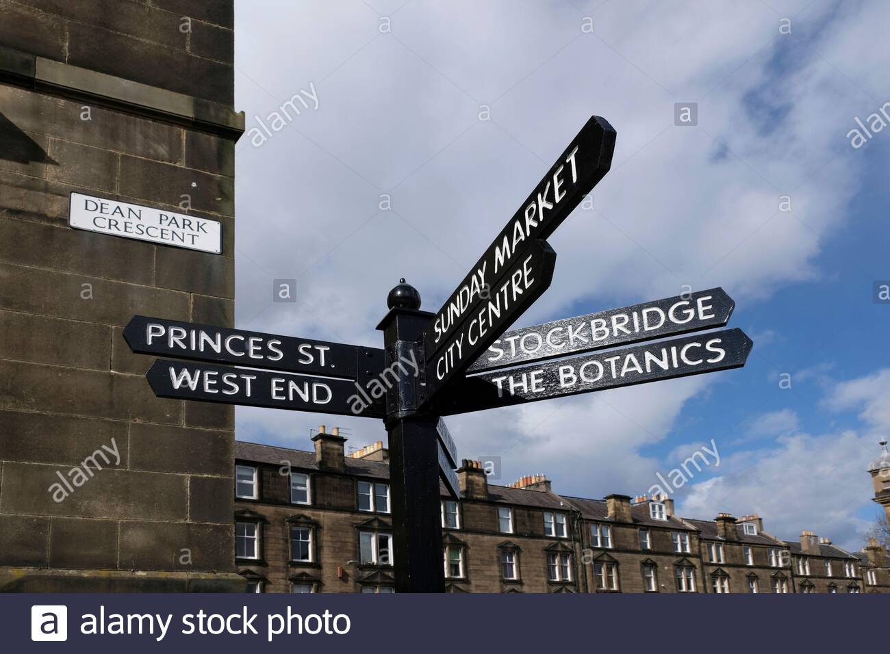 Wegweiser, Edinburgh, Schottland Stockfoto