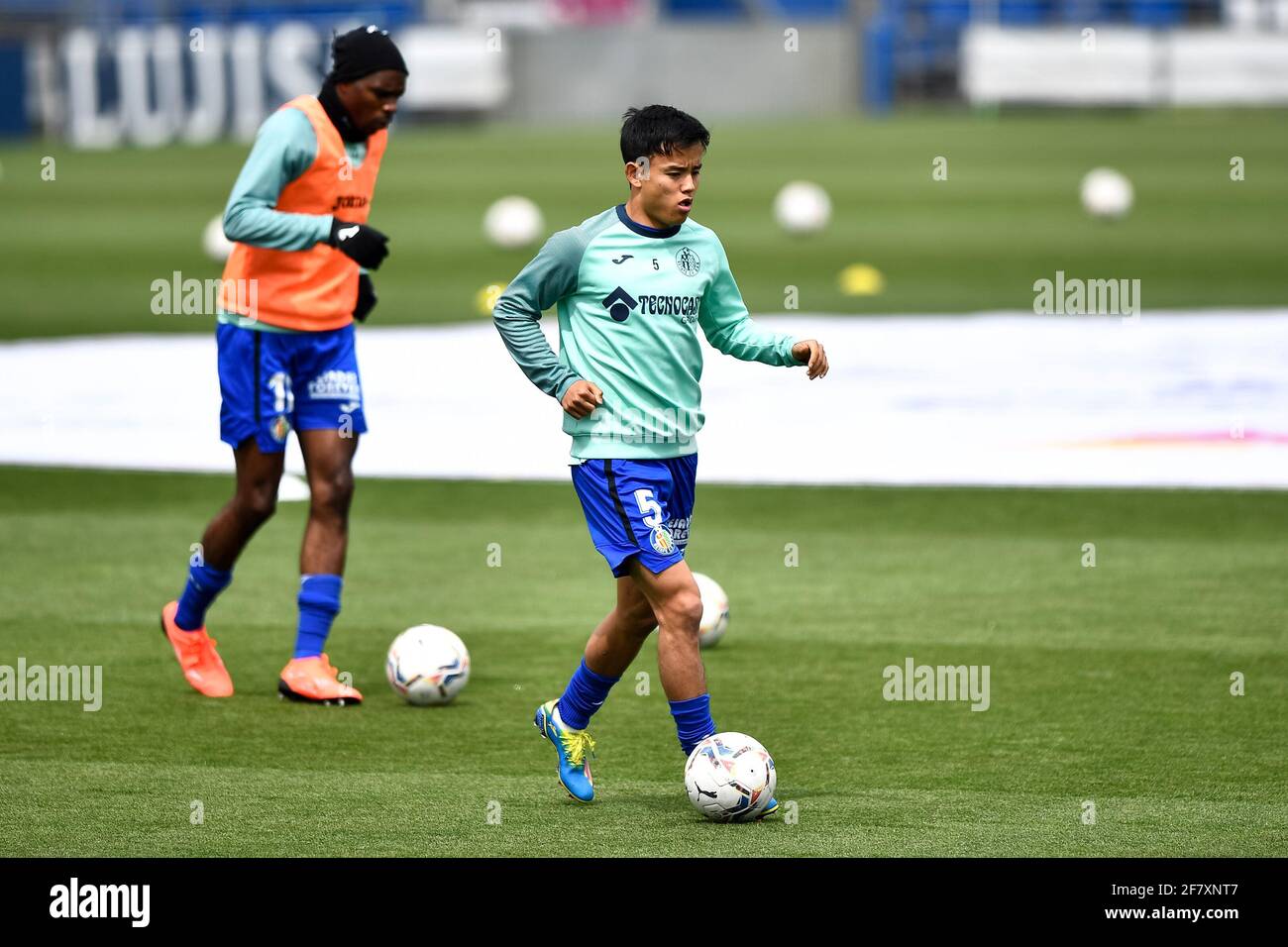 GETAFE, SPANIEN - 10. APRIL: Takefusa Kubo von Getafe CF beim La Liga Santander Spiel zwischen Getafe CF und Cadaz CF im Coliseum Alfonso Perez auf AP Stockfoto