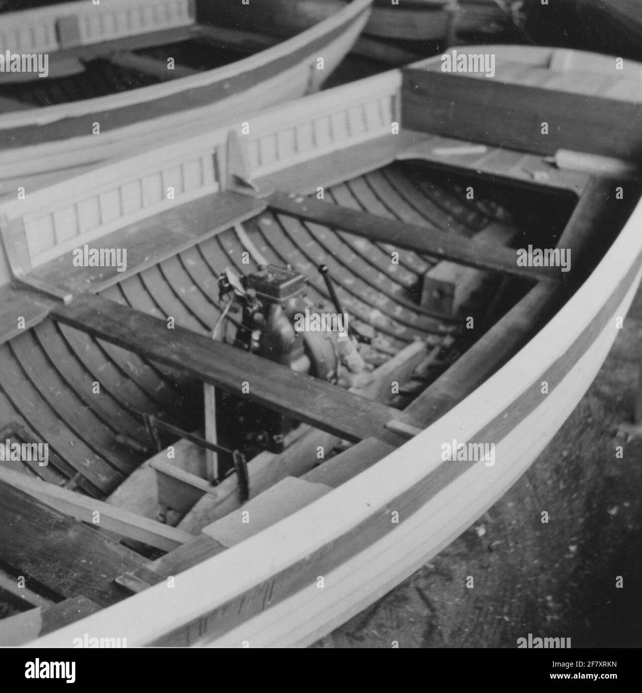 Der Bau eines Autolenks auf dem Werfhof, der für einen Minenräumbetrieb der Dokum- oder Wildervank-Klasse vorgesehen war. Stockfoto