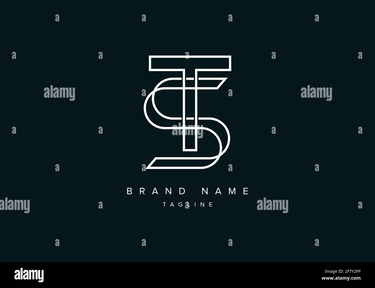 Monogram Letter Logo Icon ST oder TS Stock Vektor
