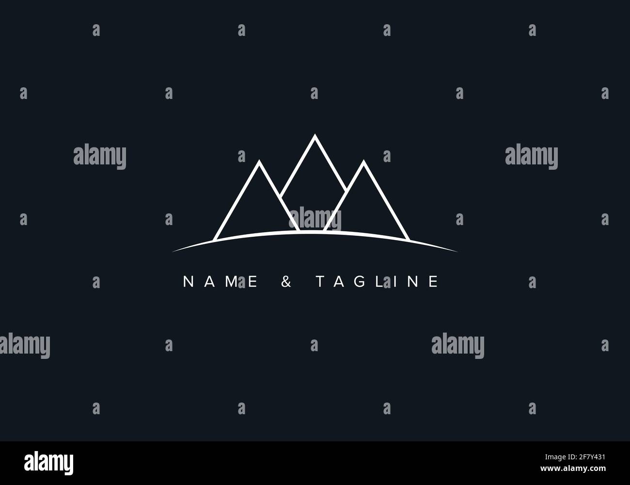 Mountain Peak Line Art Logo-Design Stock Vektor
