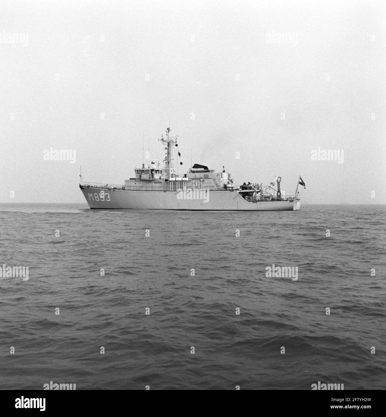 Minenjäger HR.Ms. Haarlem (1984-2011) auf See. Stockfoto