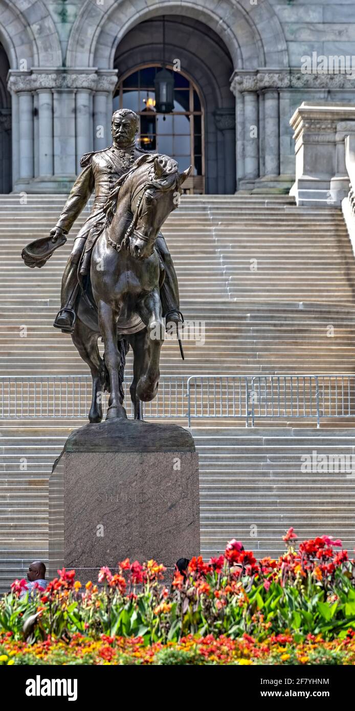 New York State Capitol - Sheridan Statue Stockfoto