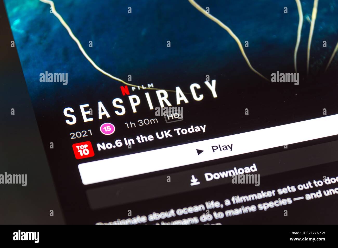 SeaPiracy eine umstrittene Dokumentation über den Videostreaming-Dienst Netflix Stockfoto