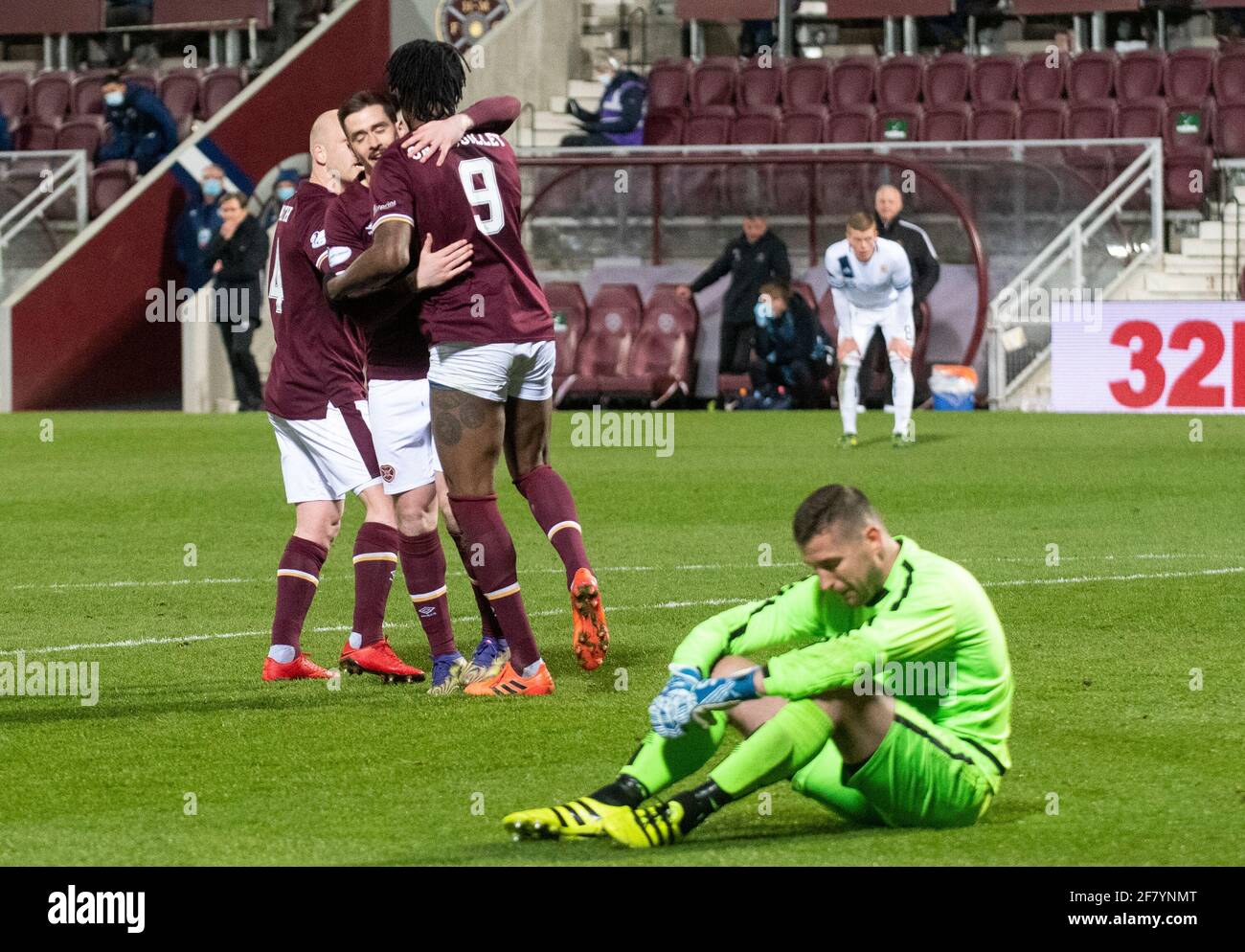 Scottish Championship - Heart of Midlothian / Alloa Athletic. Tynecastle Park, Edinburgh, Midlothian, Großbritannien. 23/01/2021 Hearts spielen Gastgeber zu Alloa Athlet Stockfoto