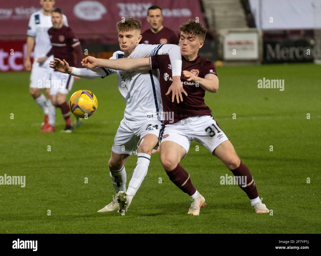 Scottish Championship - Heart of Midlothian / Alloa Athletic. Tynecastle Park, Edinburgh, Midlothian, Großbritannien. 23/01/2021 Hearts spielen Gastgeber zu Alloa Athlet Stockfoto