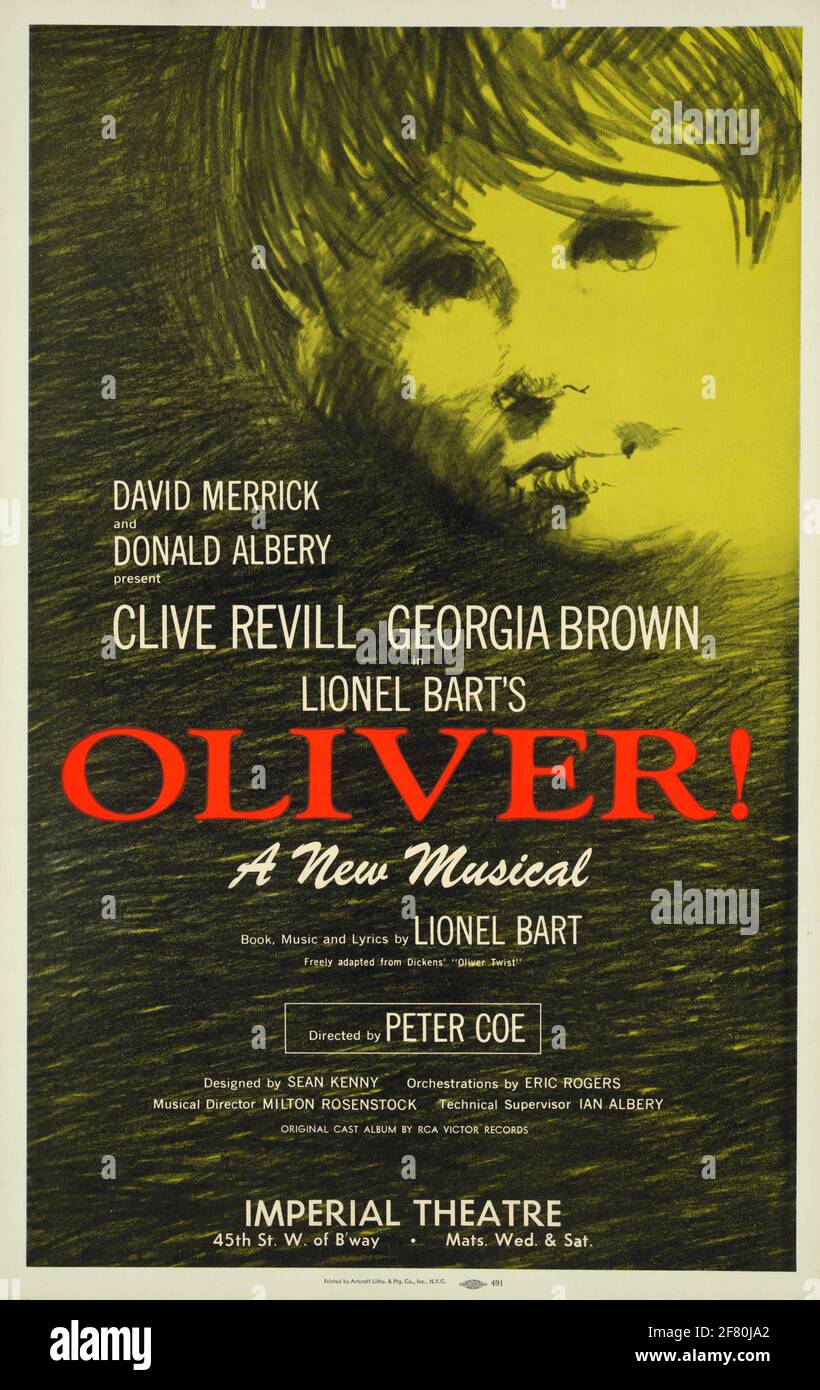 Ein Vintage-Plakat für Oliver, basierend auf Oliver Twist Stockfoto
