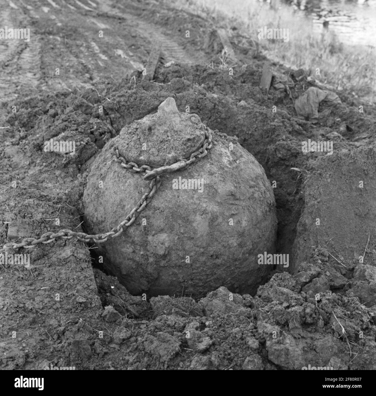 Die Mine wird auf der oost Bank freigelegt Stockfoto