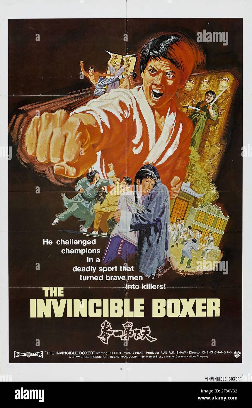 Ein Vintage B-Movie Actionfilm-Poster für den unbesiegbaren Boxer Stockfoto