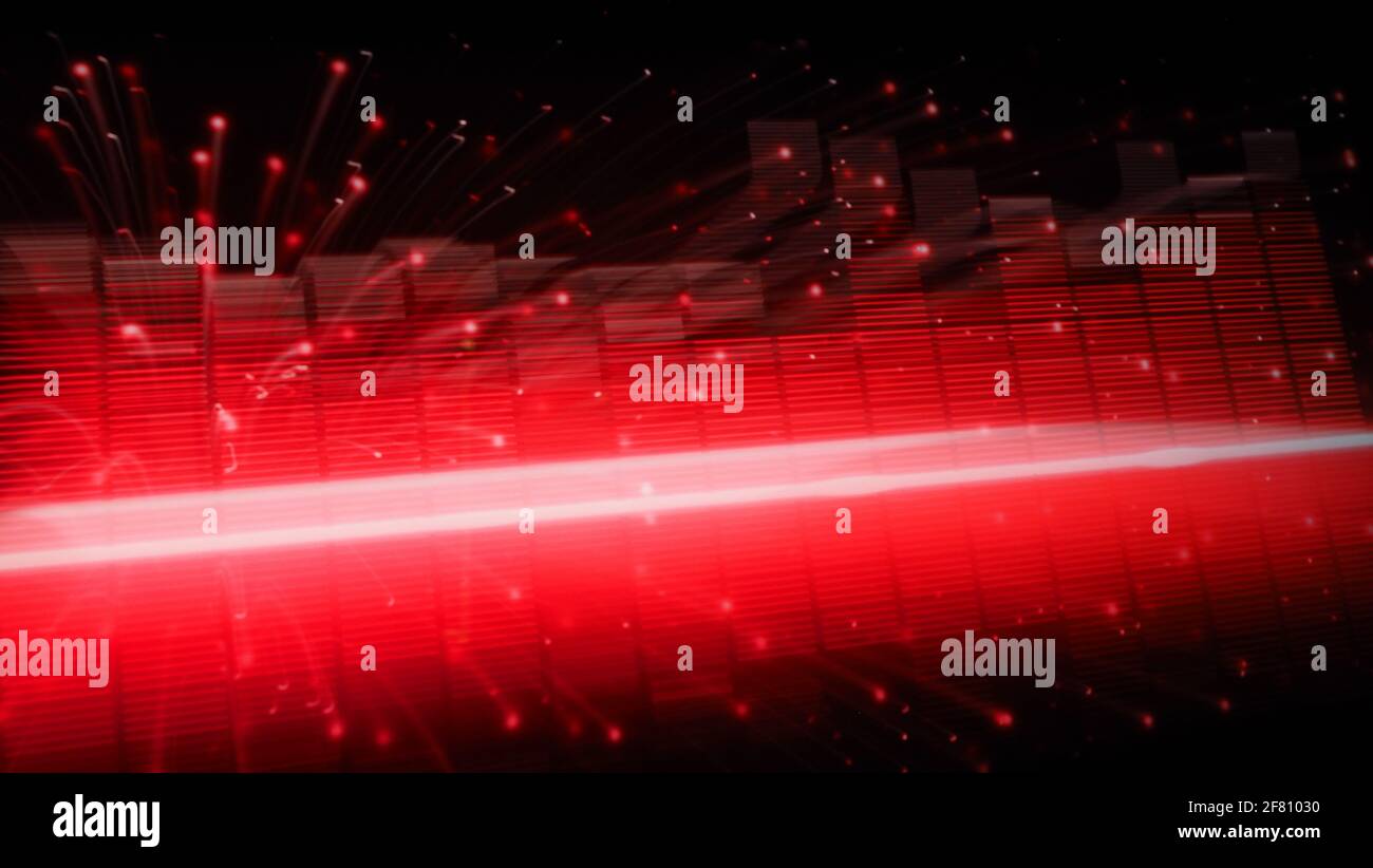 Bewegte schnelle Musik Equalizer Bar. Stellen tiefere Klang und emotionale in Klang der Musik. Audio Waveform Equalizer auf schwarzem Hintergrund. visualizer abst Stockfoto
