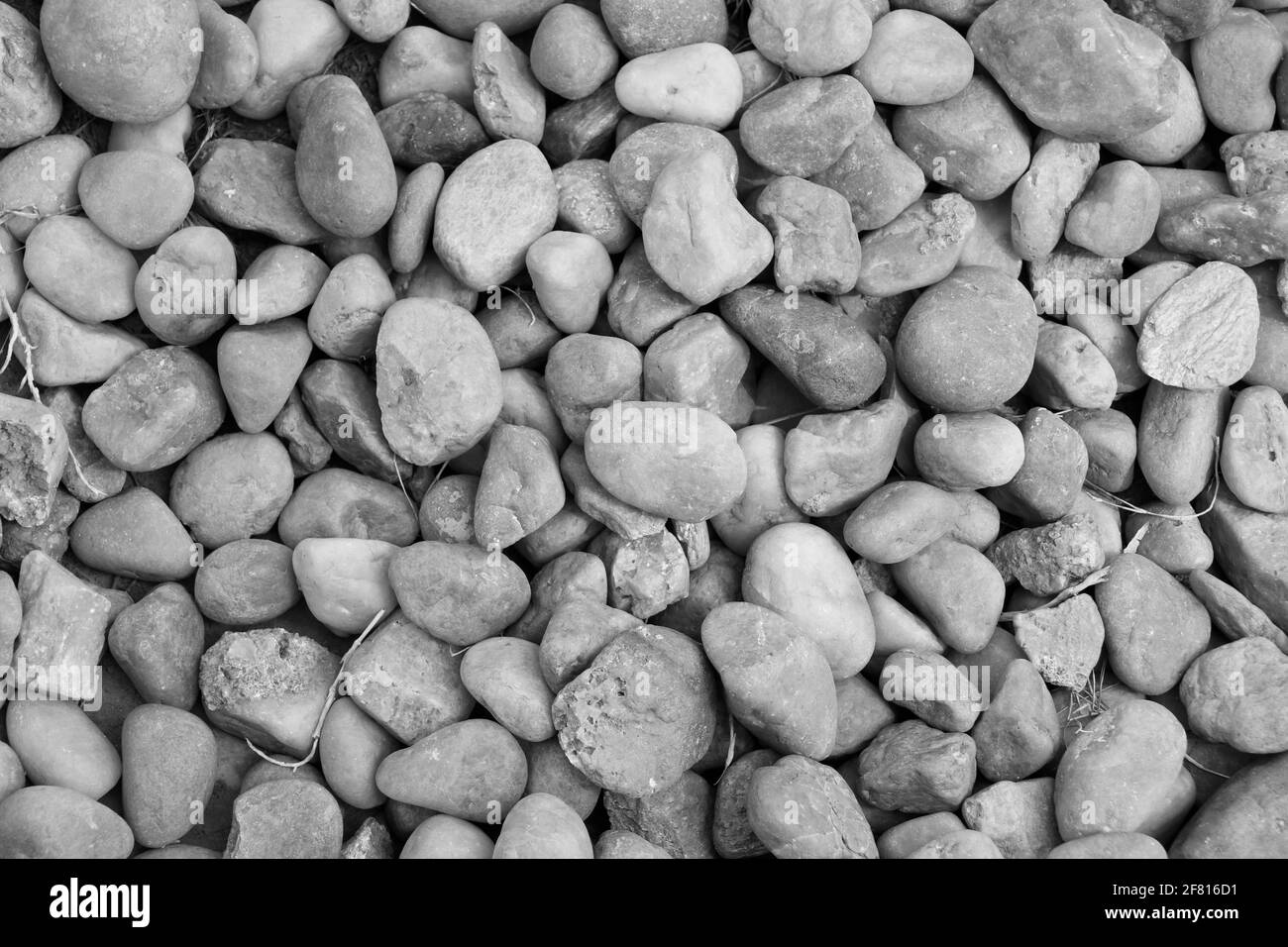 Dekorative rustikale Kieselsteine in Nahaufnahme Stockfoto