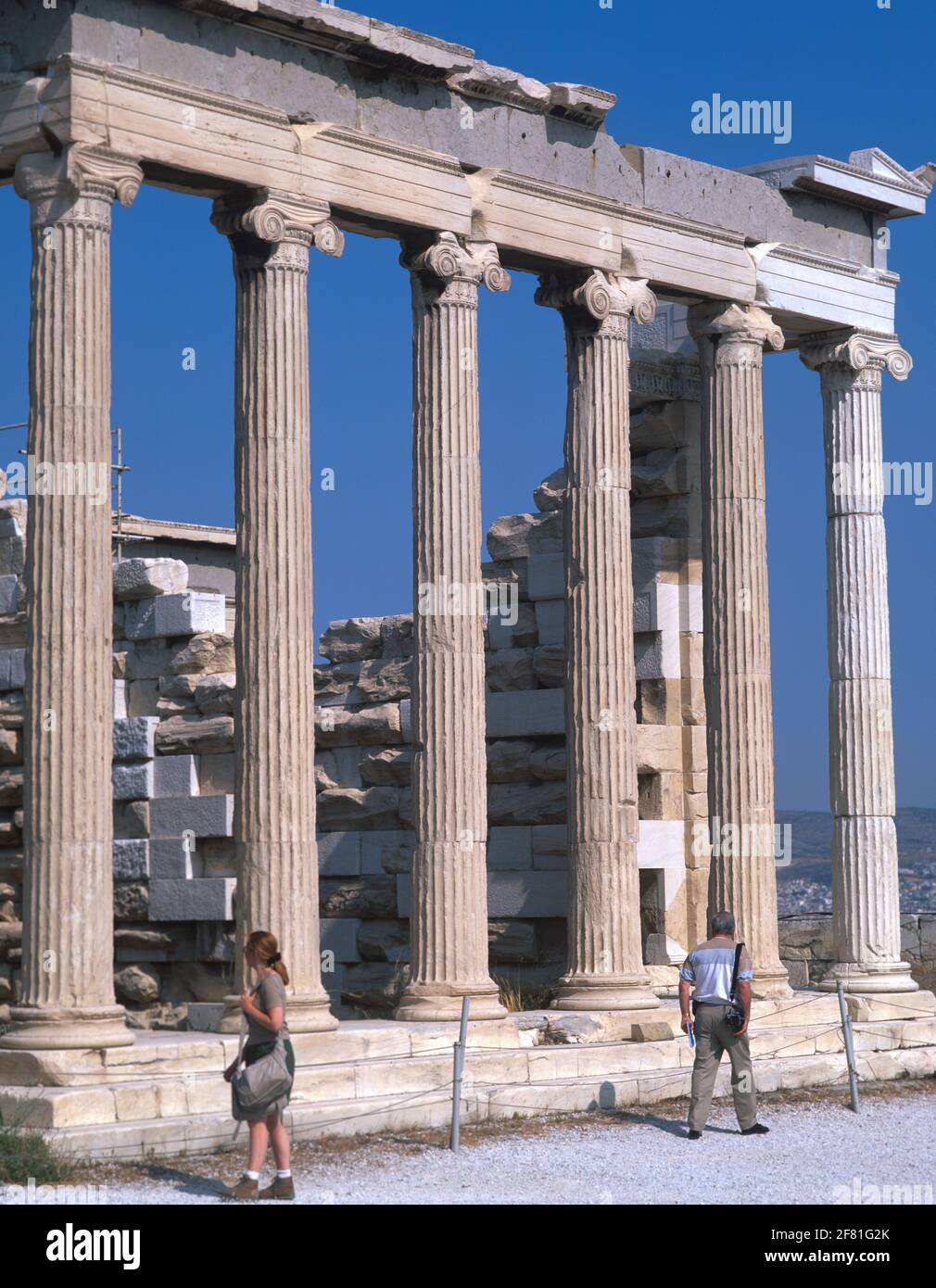 Griechenland, Athen, Ancient, Akropolis, Athene Nike, Tempel des Wingless Victory. Stockfoto