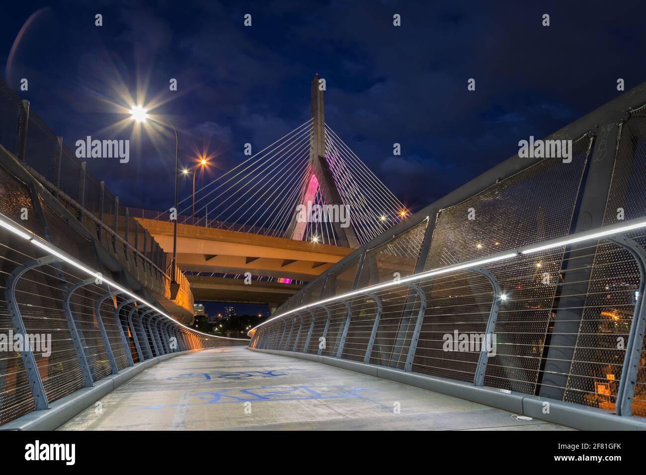 Zakim Brücke in Boston, Massachusetts Stockfoto