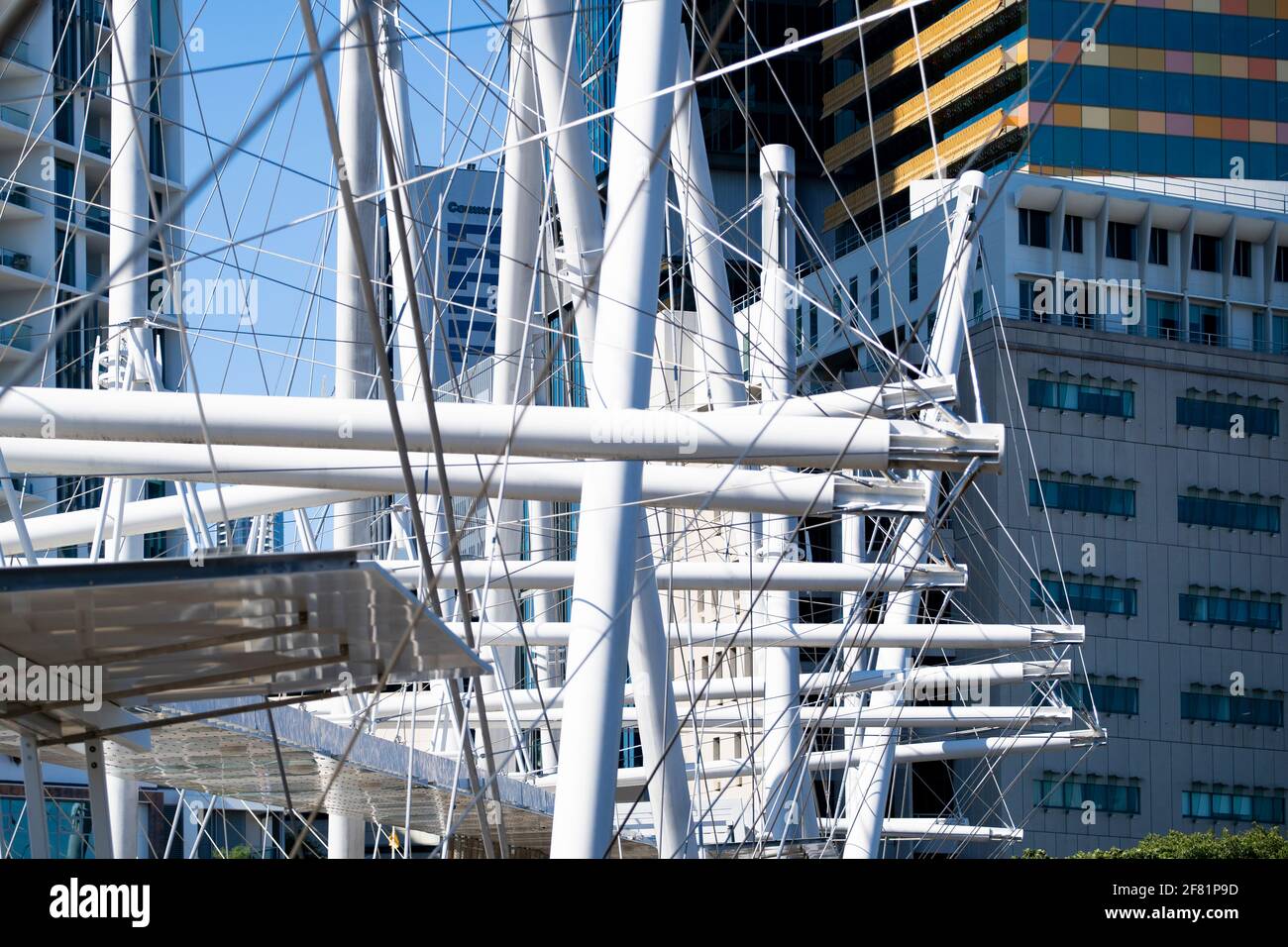 Überbau der Kurilpa-Brücke über den Brisbane River Stockfoto