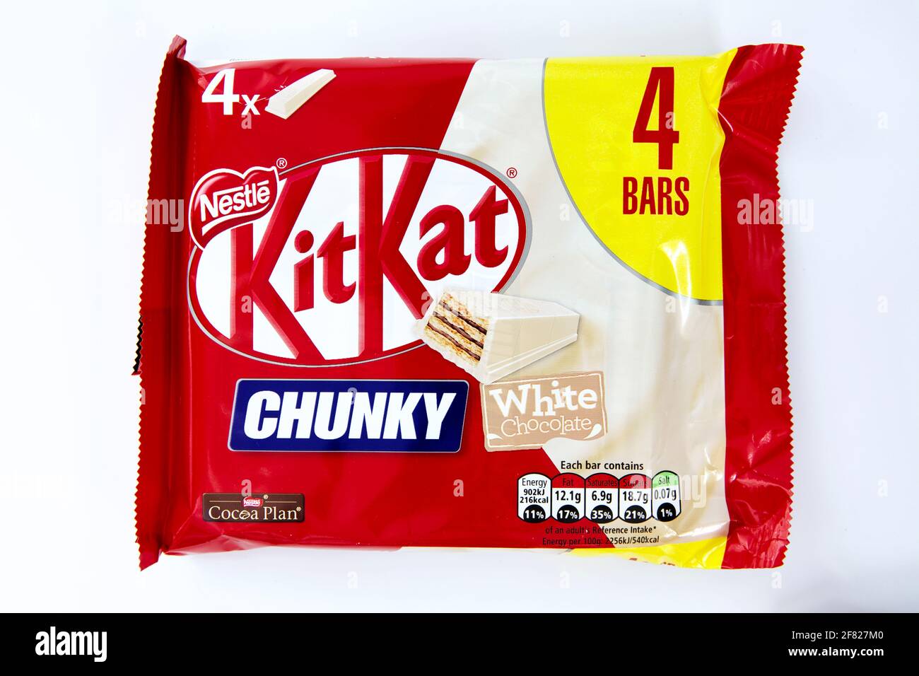 Kit Kat Chunky White, 4 Stück Stockfoto
