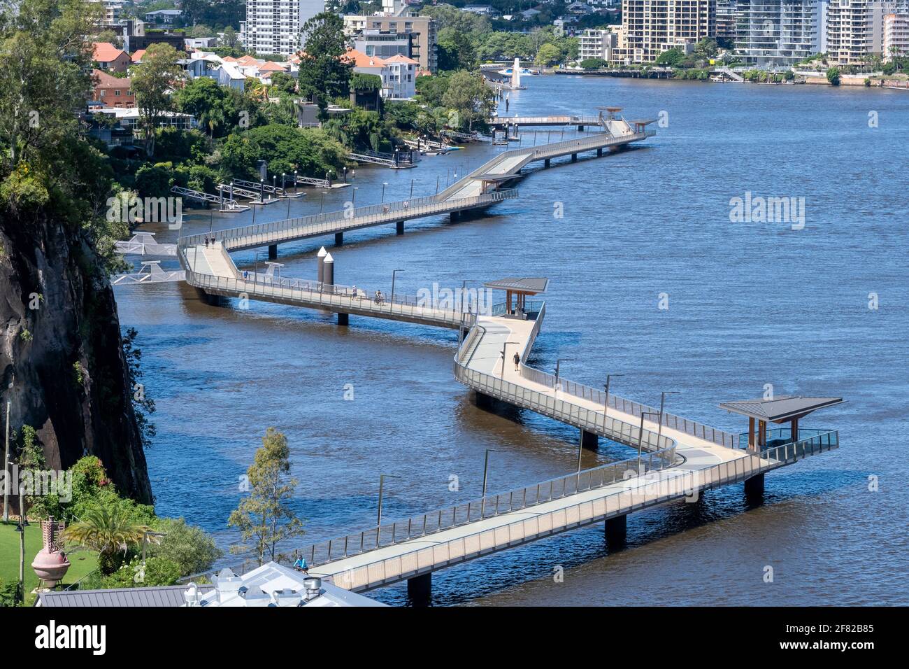 New Farm River Spaziergang am Brisbane River Stockfoto