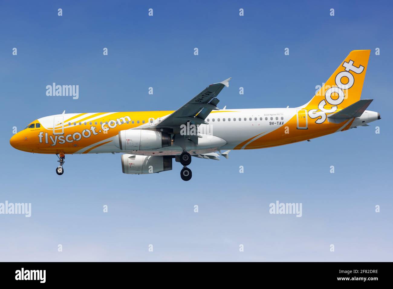 Jakarta, Indonesien – 26. Januar 2018: Fliegen Sie mit dem Airbus A320 am Flughafen Jakarta (CGK) in Indonesien. Airbus ist ein Flugzeughersteller aus Toulouse, Stockfoto