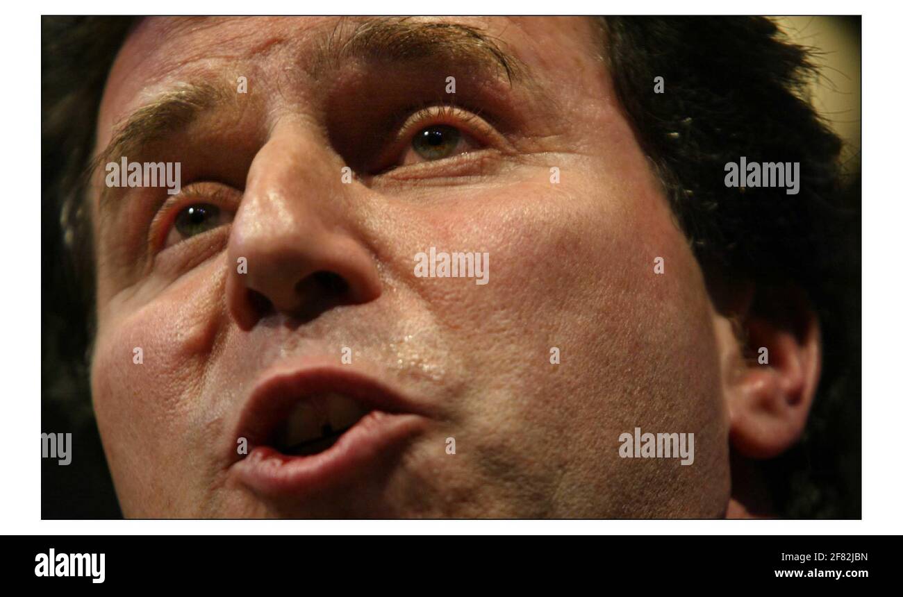 Oliver Letwin spricht im lewis Media Center in London Heute.PIC David Sandison 16/2/2004 Stockfoto