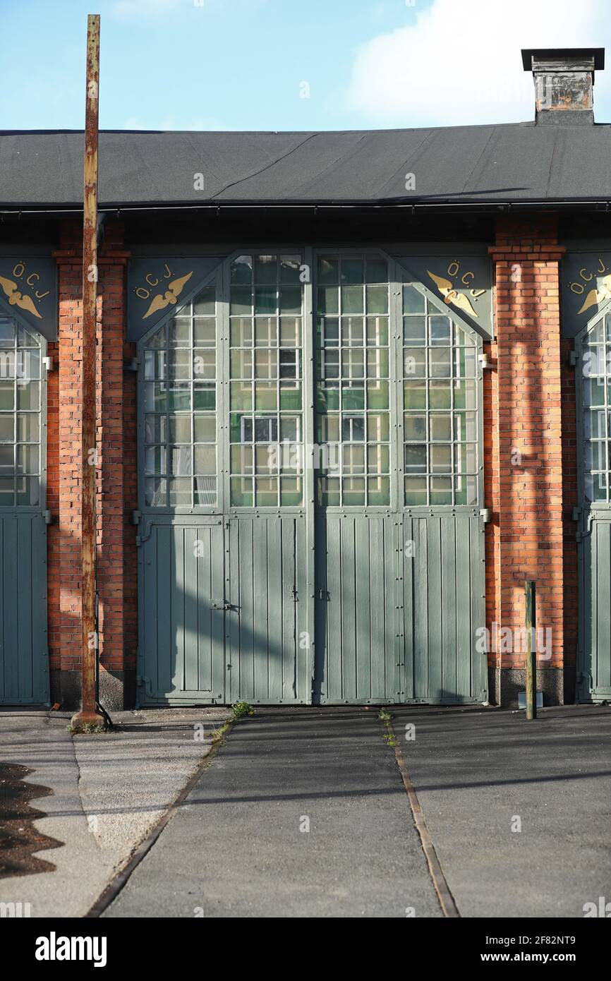 Ein altes Triebwerk, Linköping, Schweden. Stockfoto