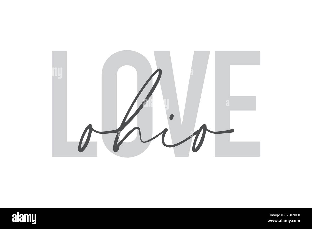 Modernes, urbanes, schlichtes Grafikdesign eines Sprichwort „Love Ohio“ in grauen Farben. Trendige, coole, handgeschriebene Typografie Stockfoto