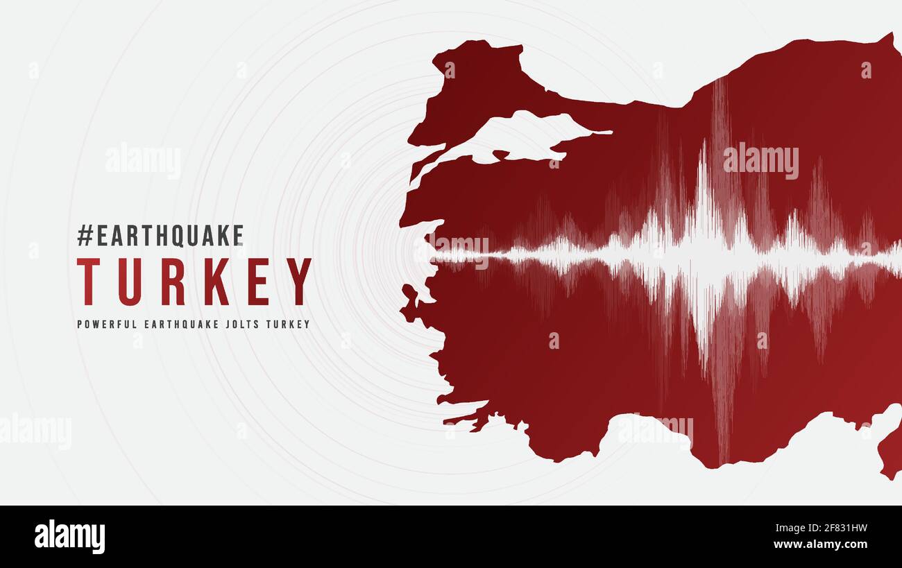 Türkei Erdbeben Welle mit Kreis Vibration,Design für Bildung,Wissenschaft und Nachrichten,Vektor Illustration. Stock Vektor
