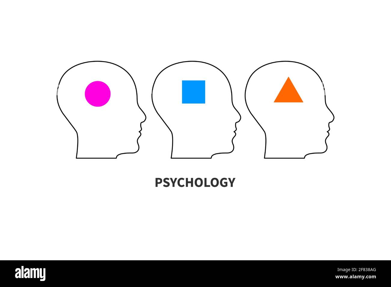 Unterschiede denken Symbol. Psychologie-Logo. Stock Vektor