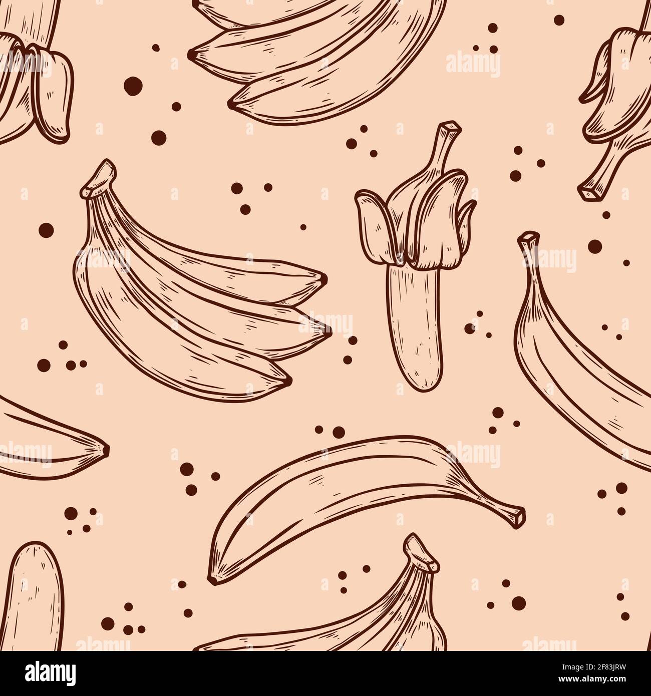 Nahtloses Muster mit Bananen. Gestaltungselement für Poster, Karte, Banner, Flyer. Vektorgrafik Stock Vektor