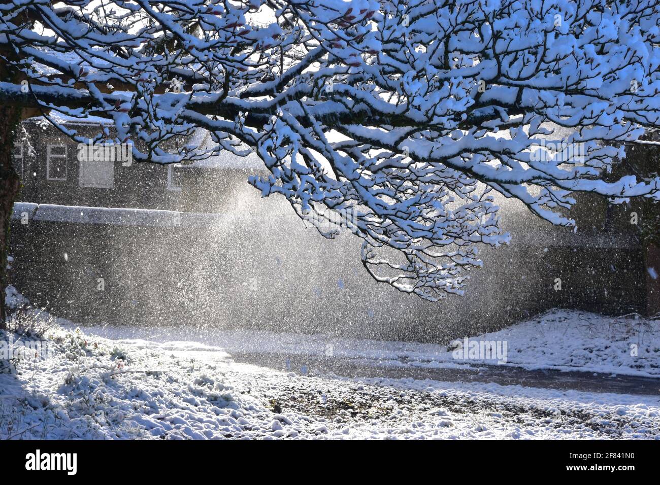 Schneegestöber, Heptonstall, Pennines, West Yorkshire Stockfoto